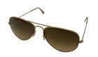 Ray Ban Iconic Aviator Gradient Gold Frame Polarized Brown Lens Sunglasses