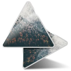 2 x Triangle Stickers 10 cm - Misty Snowy Forest Landscape  #24539 - Afbeelding 1 van 9