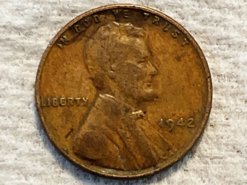 1942 Rare Wheat Penny - No Mint Mark - Error With “ L “ Cover
