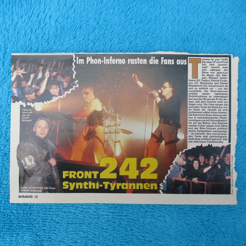 FRONT 242 Ausschnitt Artikel Clipping BRAVO 199? EBM Electro - Bild 1 von 1