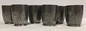 Antique Art Nouveau WMF Pewter Tumblers 6 PCE Set - Picture 1 of 10