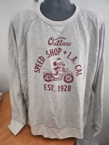 New Gap Disney Mickey Mouse Speed Shop Outlaw Sweatshirt Mens 2XL Motorcycle - Picture 1 of 11