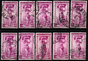Italia Repubblica 1950 Italia al Lavoro - 30 lire 10 francobolli usati - Foto 1 di 1