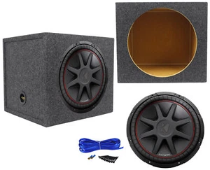 Kicker 43CVR154 COMPVR 15" 1000 Watt Car Subwoofer+Sealed Sub Box Enclosure - Picture 1 of 11