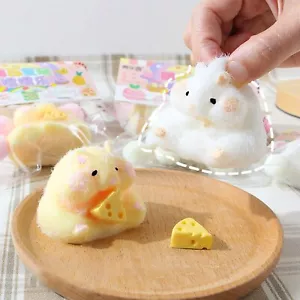 NEW Cute Hamster Squish Squeeze Toy Silicone Pinch Toy Fidget Sensory Relaxation - Picture 1 of 14