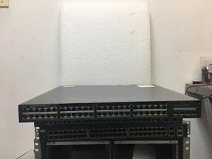 Cisco WS-C3650-48FD-S 48 10/100/1000 C3650 PoE+ Switch 1xPWR-C2-1025WAC PSU - Picture 1 of 5