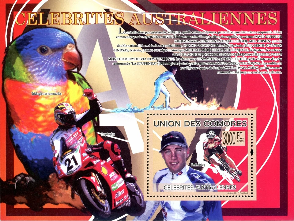 Comoro Islands Stamps - (2009) - S/Sheet - Famous Australian People - MNH - Image 1 of 1