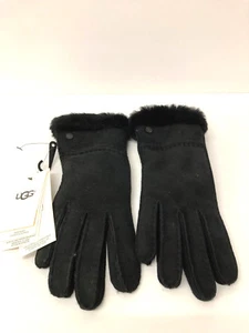 UGG Lammfell Exposed Slim Tech Damen Handschuhe Schwarz US Größe M - Bild 1 von 3
