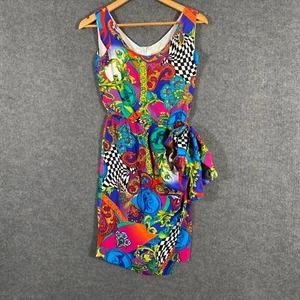 Anthea Crawford Dress Womens 8 Blue Colourful Mother Of The Bride Vintage 1D - Picture 1 of 16