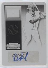 2015 Panini Contenders Printing Plate Black 1/1 Domingo Leyba #17 Auto 7m3
