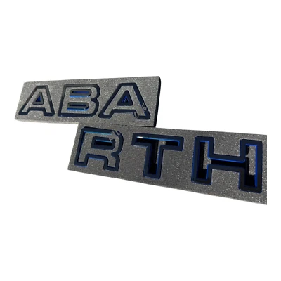 KILLALLCHROME Abarth 595 Front Grill Letters 500 Series 4 2016–2024 Black + Dark Blue Clip On