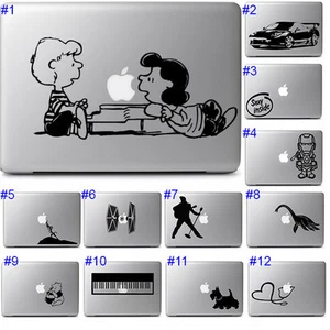 Apple Macbook Laptop Notebook Decal Vinyl Sticker Colors Black Cool Cute Funny - Picture 1 of 14