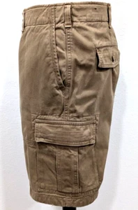 Pantaloncini cargo ABERCROMBIE & FITCH uomo kaki cotone pesante bottoni mosca taglia 34 usati in ottime condizioni* - Foto 1 di 8
