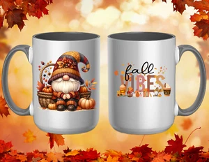 Taza de café Fall Vibes Gnome 15 oz - Imagen 1 de 1