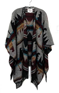CC1001-Cripple Creek Navajo Women’s Poncho with Navajo Fringe OSFM - Picture 1 of 3