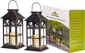 SteadyDoggie Solar Lantern Classic Bronze 2 PACK - Picture 1 of 6
