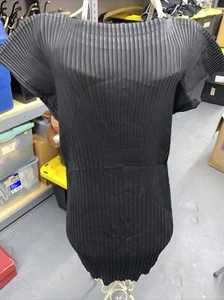  Issey Miyake Black Pleats Dress Tunic Size 2 - Picture 1 of 14