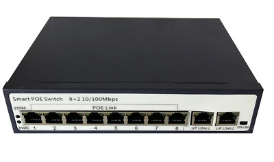 8 CH IEEE802.3af/at Network POE Switch 120W Power Supply 250W NVR AP IP Camera - Image 1 of 4