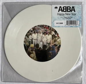 ABBA -Happy New Year- Rare UK Limited Edition White Vinyl 7" (Vinyl Record) - Picture 1 of 4