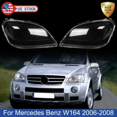 Par de cubiertas de faros para Mercedes Benz W164 ML350 ML500 2006-2008 Foto 1 de 4