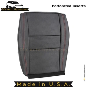 2011-2025 For Dodge Durango Leather Passenger Bottom Seat Cover Black-Red Stitch - Picture 1 of 6