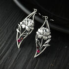 925 Silver Ear Hook Flower Drop Earrings Women Party Wedding Boho Jewelry Gifts