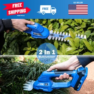 Electric Hedge Trimmer 2-in-1 – 20V Cordless Lawn Mower & Pruner, Garden Shears - Picture 1 of 9
