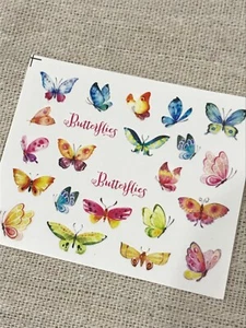 Nail Art Decal Stickers Water Transfer Butterflies Nature - Picture 1 of 1