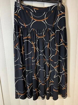 Marc Bowaer Women’s Skirt, Size S, Black Print, Polyester, Knee L, - Image 1 of 4