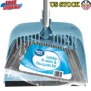 Lobby Broom Dustpan Set Compact Cleaning Kit Easy Storage Bristle Comb New - Picture 1 of 4