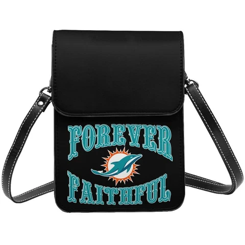 Forever Faithful Miami Dolphins Small Cell Phone Purse Single Shoulder Bag Cover