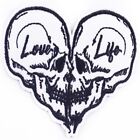 10Pcs Polyester Skull Heart Clothing Iron-on Embroidered Patch  Backpacks