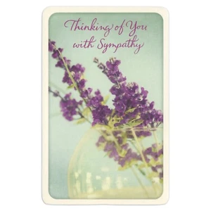 Nachdenkliche SYMPATHIE-Karte, Lavendel Blumenvase von American Greetings + Umschlag - Bild 1 von 6