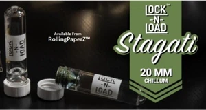 Lock n Load "STAGATI" Jumbo Glass Chillum Tobacco Taster Pipe w/Cap 20mmx3.5” - Picture 1 of 6