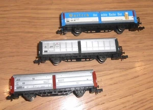 FLEISCHMANN N Gauge RAKE OF 3 SLIDING WALLED BOX CARS - UNBOXED - Picture 1 of 1