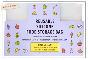Trader Joe's Reusable Silcone Food Storage Bag Half Gallon Limited Edition NEW - Picture 1 of 2