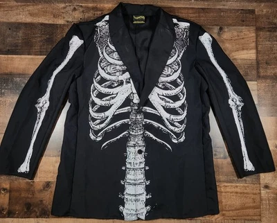 Abrigo Blazer Deportivo Underwraps Huesos Esqueleto Hombres Talla Única Negro Disfraz de Halloween Foto 1 de 4