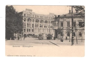 224 Finnland Helsinki Helsingfors Straßenbahn Apoteke Postkarte um 1906 - Bild 1 von 2