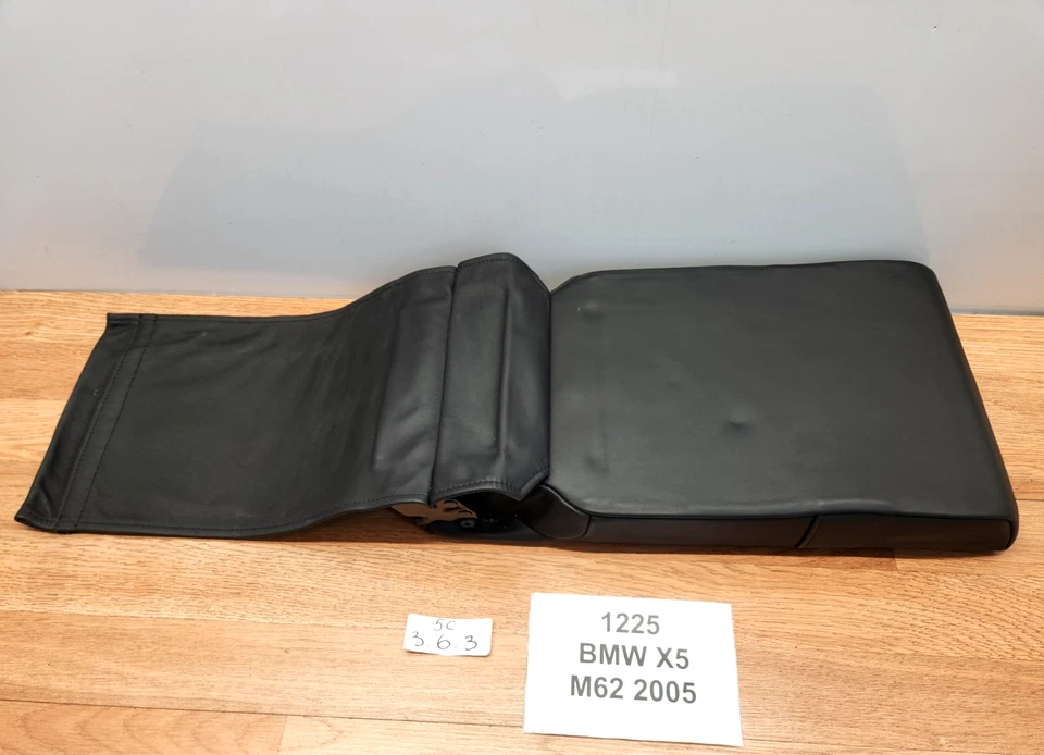 ✅ 00-06 OEM BMW E53 X5 Asiento Trasero Centro Apoyabrazos Cuero Negro Foto 1 de 4