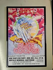Alice Cooper, ZZ Top 1973 Buffalo NY Framed Concert Poster - Picture 1 of 2