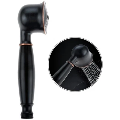 Retro Messing Duschkopf Schwarz Vintage Handbrause Wasser sparend Rostbeständ... - Bild 1 von 4