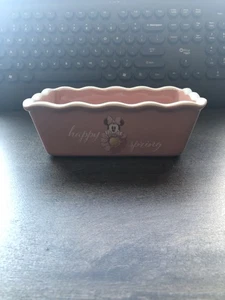 Disney Minnie Mouse Happy Spring Mini Loaf Bread Baking Pan Dish Ceramic New - Bild 1 von 4