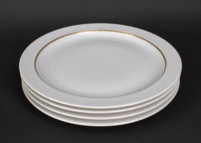 Juego de 4 platos de cena Rosenthal Alemania Dentelle Duo blanco y dorado 10 1/2" Foto 1 de 4