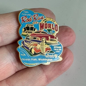 Vtg Rod Run to the End of the World 1999 Ocean Park Washington Car Show Pin - Picture 1 of 3