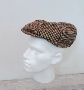 Countryside Classics Wool Flat Cap Vintage Brown Checked Tweed Hat - Picture 1 of 10