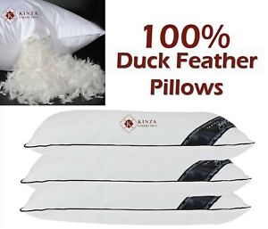 100% Duck Feather Filled Pillows Soft UK Hotel Quality Pillow PACK of 2, 4, 6 UK
