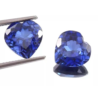Blue Sapphire 16.58 Ct APPROX  Heart Cut  Certified Loose Gemstone Pair 5ATQ - Image 1 of 4