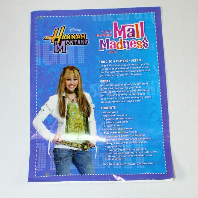 Hannah Montana Mall Madness Replacement Parts Instructions Directions - Image 1 of 2