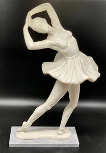 Vintage Italian Ballerina Dancer Ballet Statue Sculpture A Santini Alabaster 12" - Picture 1 of 6