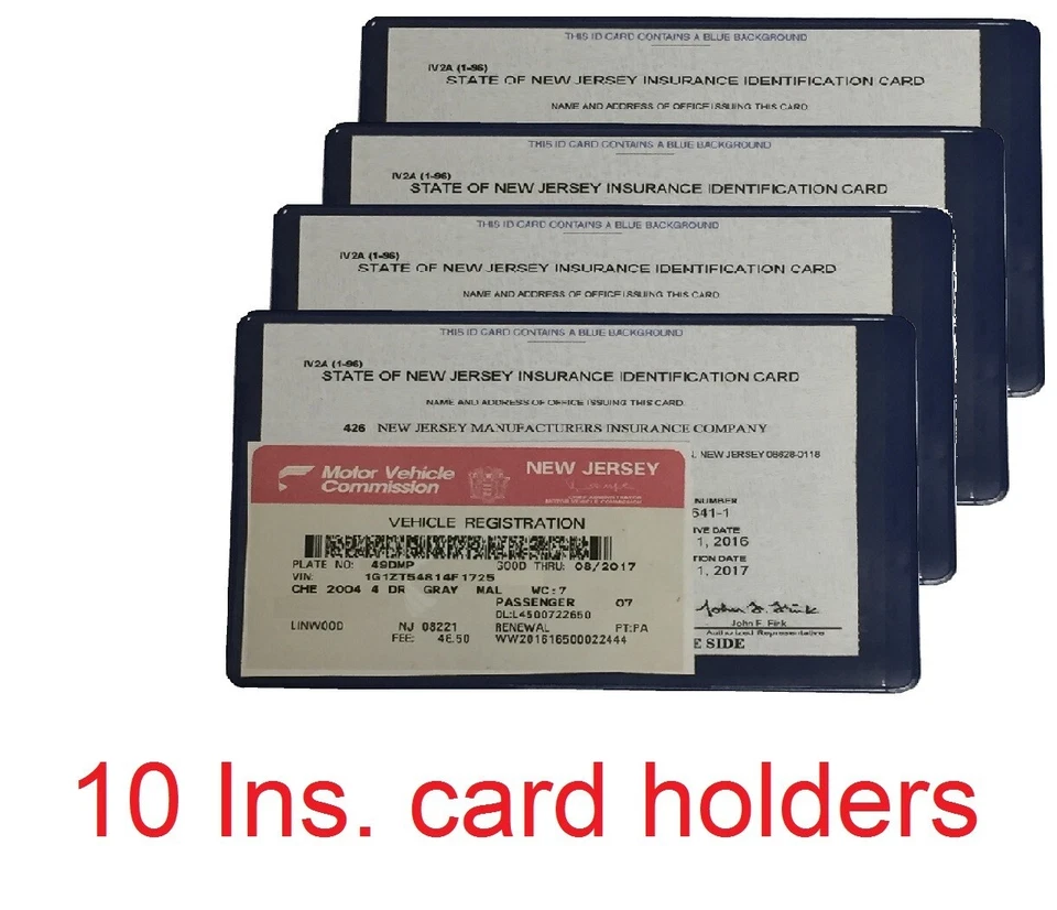 DIEZ (10) PORTA BILLETERA PORTA TARJETA IDENTIFICACIÓN REGISTRO SEGURO COCHE CAMIÓN AUTOMÁTICO - AZUL Foto 1 de 1